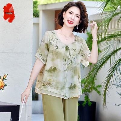 New Chinese Style Chiffon Two-piece Set