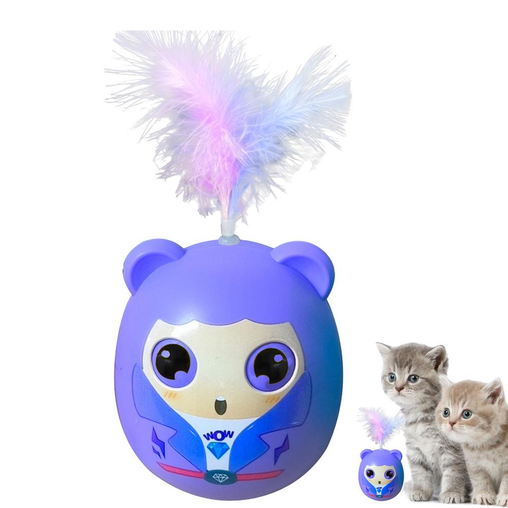 Interactive Cat Toys Interactive Funny Cat Ball Feathers Creative Teaser Toy Exercise Playing Indoor Outdoor Use
