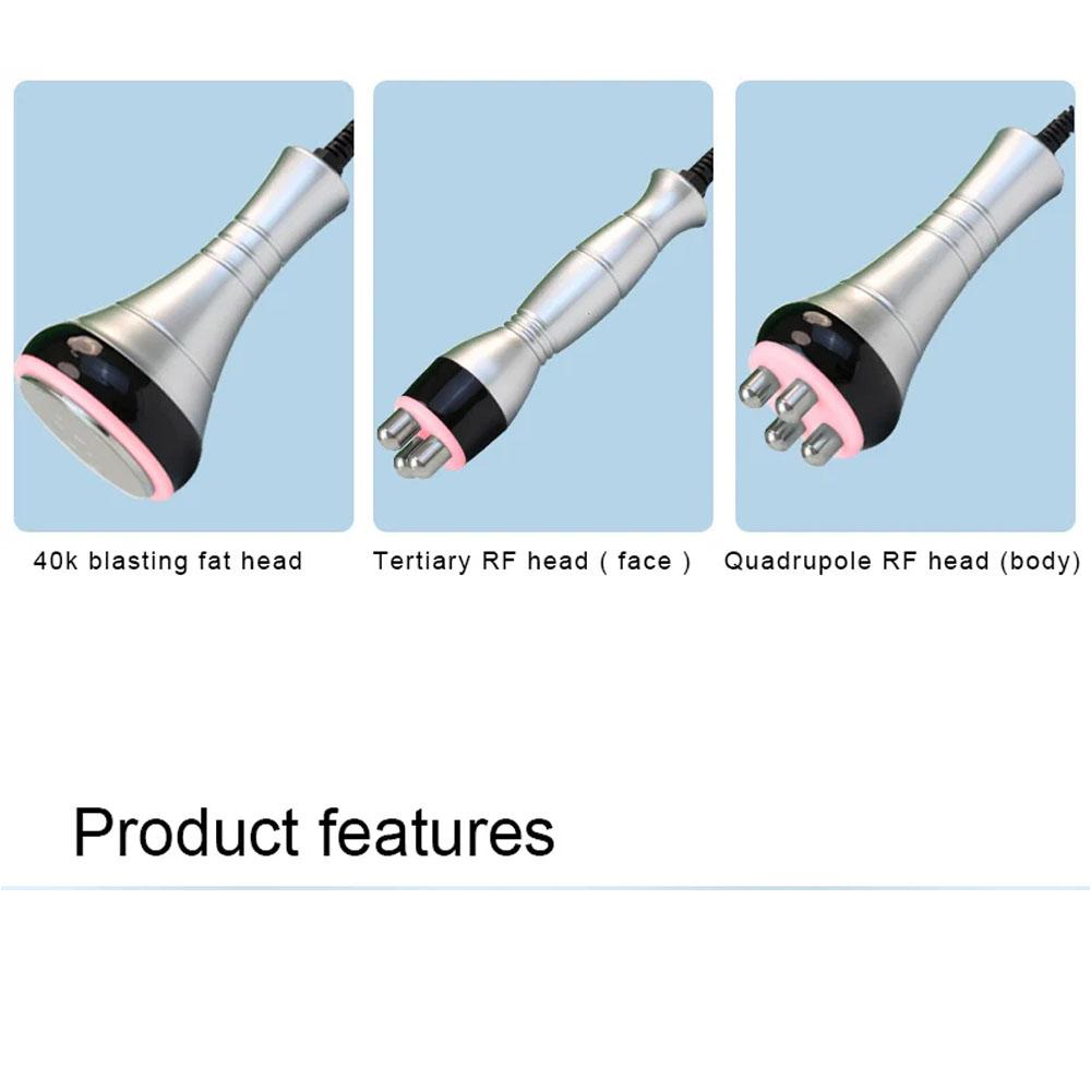 40KHz 3-in-1 Ultrasonic Cavitation RF Beauty Device with Stand - Body Shaping, Facial Tightening & Lifting Massage Machine