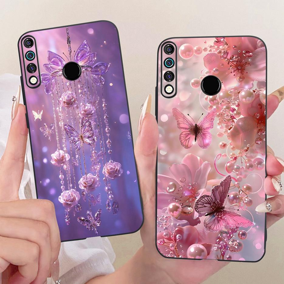 For Tecno Spark 4 Case KC8 Luxury Flowers Butterfly Painted Cover Soft Silicone Case For Tecno Camon 12 Camon12 CC7S Spark4 Bags