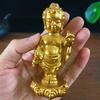 Guld Lycklig Prins Buddha Staty Skulptur Feng Shui Hem Trädgård Dekoration Sakyamuni Buddha Figurer Landskaps Prydnad