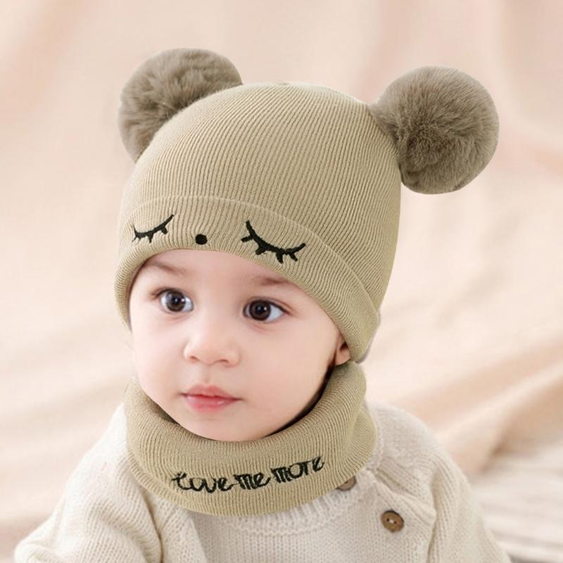 Toddler Solid Color Knitted Winter Hats Toddler Beanies Hat Soft Winter Warm Boys and Girls Caps for Newborn Baby