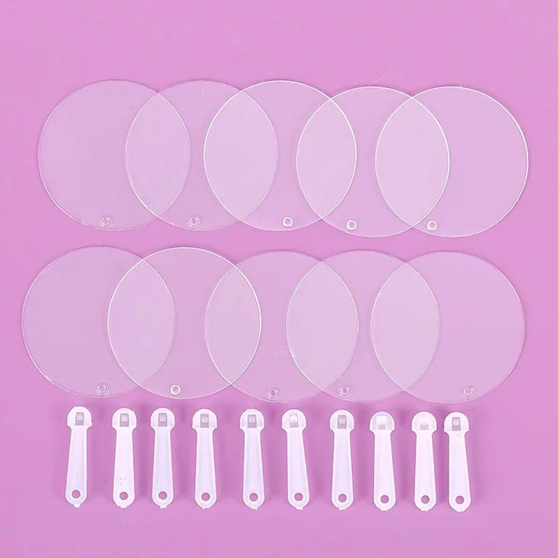 50 Stück 5cm Mini Transparente Leere Handfächer für Kinder DIY Kunst Hochzeitsparty Individuelle Gastgeschenke