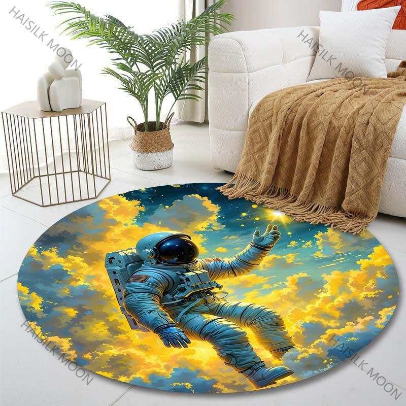 

Multiple sizes Astronaut floating among clouds Print Round Carpet Living Room Bedroom Table Chair Sofa Decorative Carpet Diameter -60cm