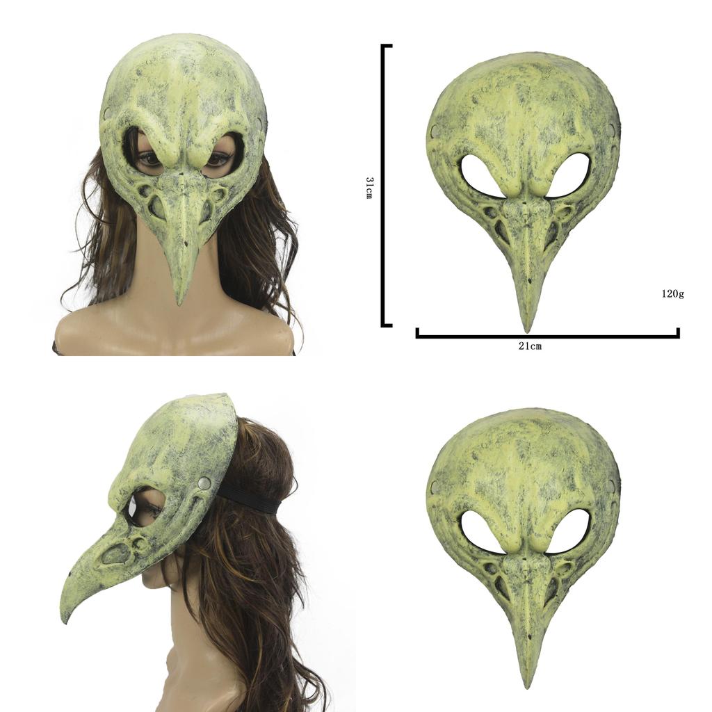 Halloween Mittelalterlicher Arzt Schnabel Vogel Skelett Maske Rollenspiel Requisiten für Karnevalsfestivitäten