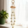 Wood Garden Wind Chimes Golden Bells Ornaments For Patios Balcony Decoration Harmonious Tones