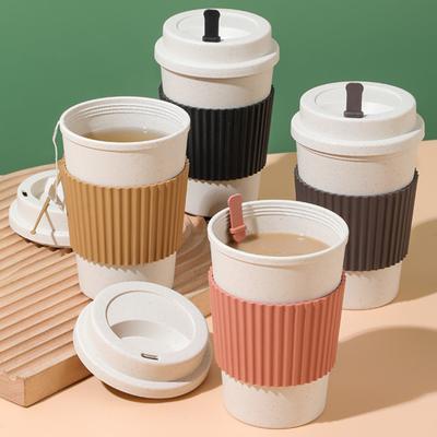 480ml Milk Cup Food Grade Heat-Resistant Large Capacity BPA Free Good Sealing Anti-scald Wheat Water