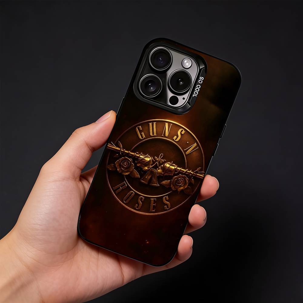 Band G-Guns N Roses Phone Case For iPhone17, 16,15,14,13,12 Pro Max Black Candy Matte Shockproof Cover