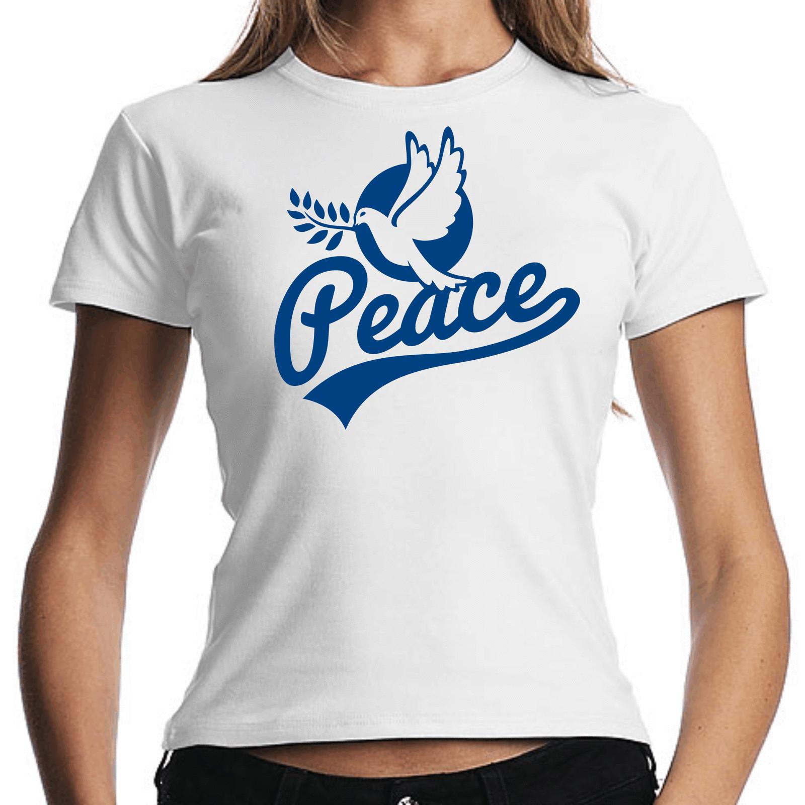Peace Peace Dove Peace Dove of Demo Politics Women Lady Ladies Girlie T-Shirt Mens Womens Tees Top 2XL