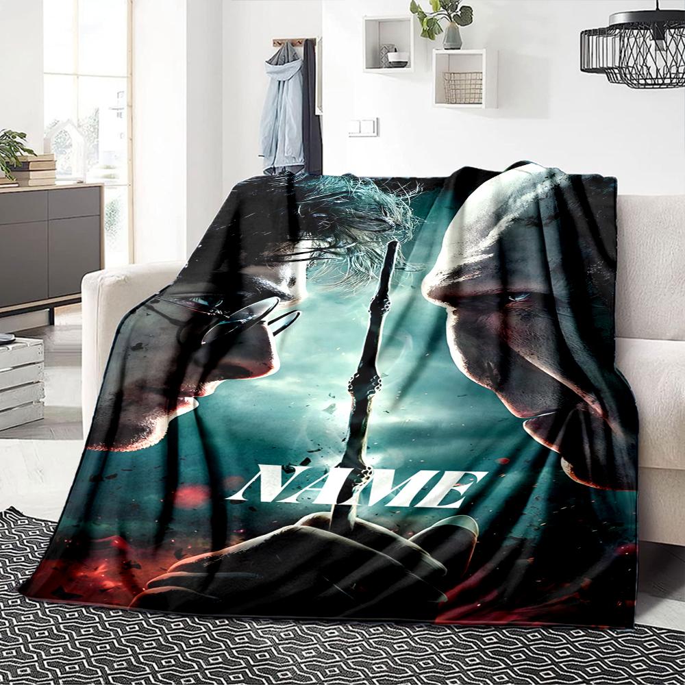 Custom Name Harry Potter Adventure blanket for Couch & Bed, Plush Cozy Fuzzy Blanket Super Soft & Warm Blankets for Fall and Winter. 090879