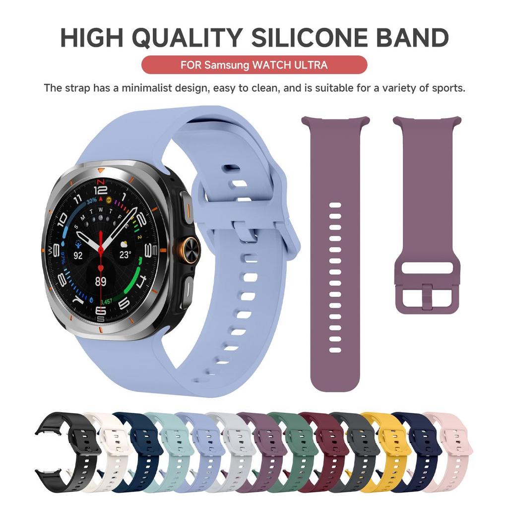 Soft Sports Band For Samsung Galaxy Watch Ultra 47mm Silicone Bracelet Replacement Strap Galaxy Watch 7 Watchband Accessories