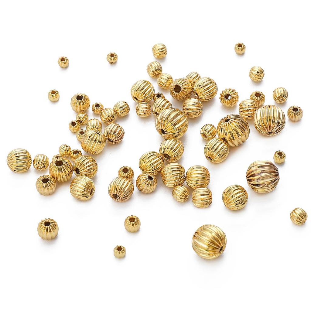 Copper Pumpkin Patterned Lantern Beads For DIY Jewelry Making Craft Accessories