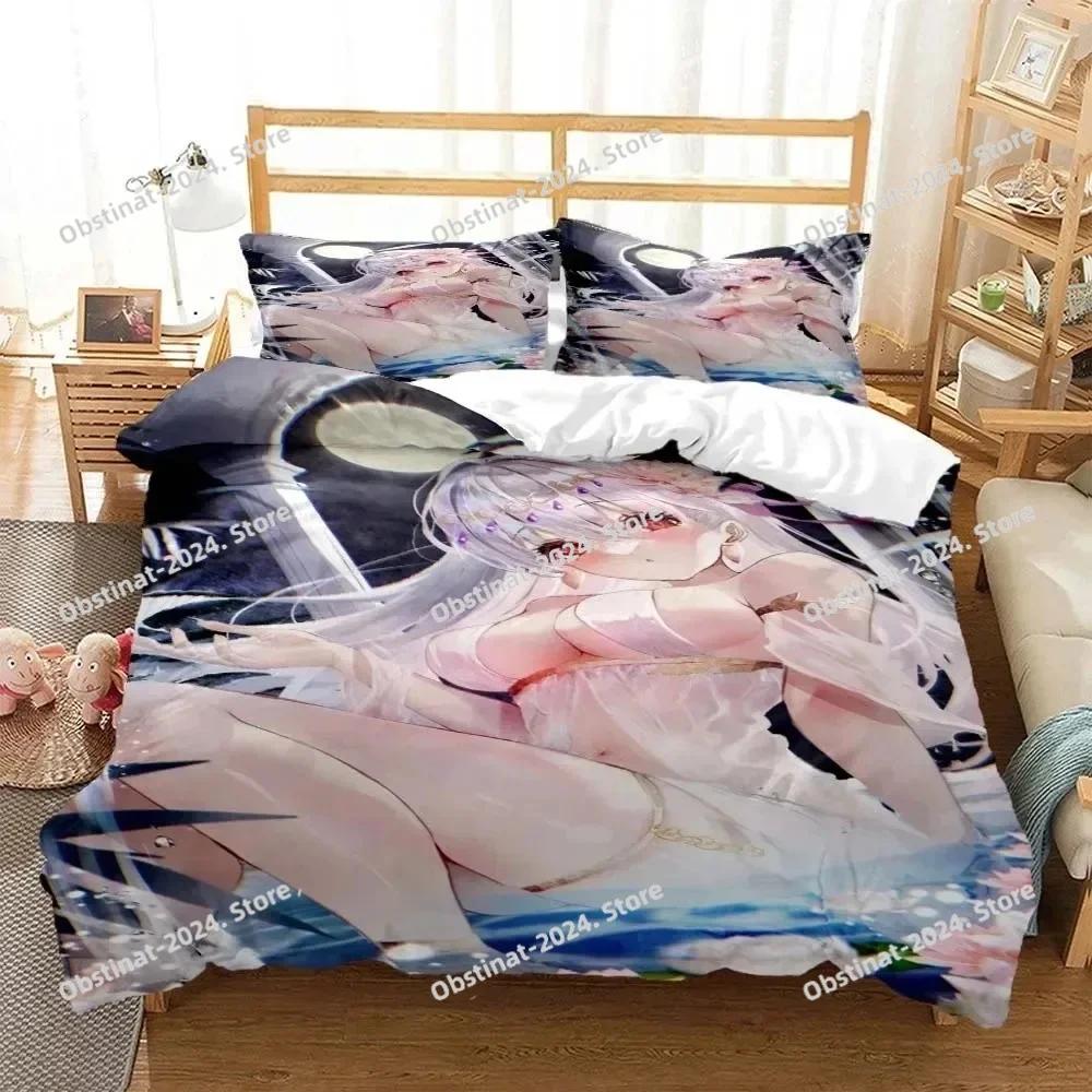 Sexy Beauty Cartoon Digital Bedding Set Printed Bed Set With Pillowcase Bed Duvet Cover Soft Single Double Queen Super King Size