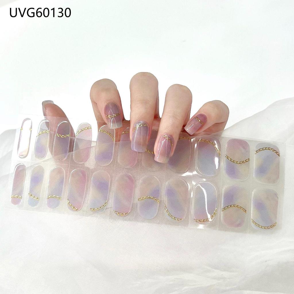 Transparent Nude UV Gel Nail Art Stickers: Semi-Cured, Semi-Baked Manicure Sheets