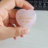 45mm Genuine Natural Rose Quartz Heart Shape Power Stone Engraved Personalized Pink Crystal Healing Reiki Charged Palm Gemstones