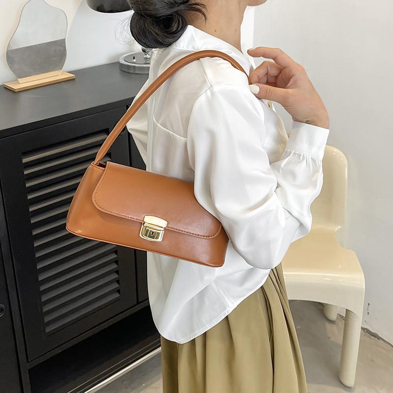 Borsa a tracolla piccola in PU per donna con chiusura a lucchetto e tasca interna per telefono, perfetta per l'uso quotidiano
