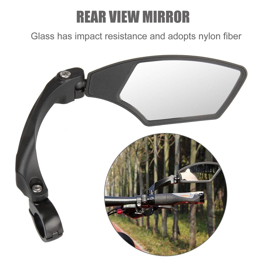 Bicycle Rear View Mirror 360 Rotation Adjustable HD Anti-Shock Glass Lens Cycling Clear Handlebar Left Right Mirrors