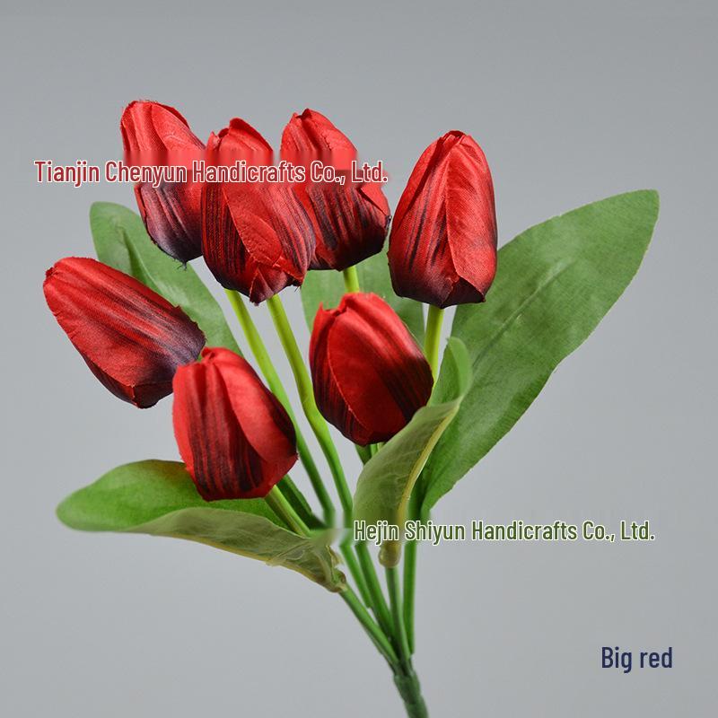 7-Head Artificial Tulip Bouquet Desktop Arrangement for Weddings & Performances