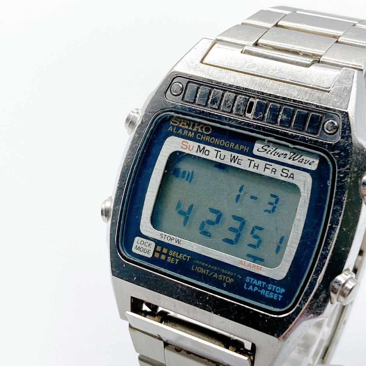 272 SEIKO SilverWave Мужские часы Цифровые 80-х Рабочие Silver Wave Винтажные Seiko