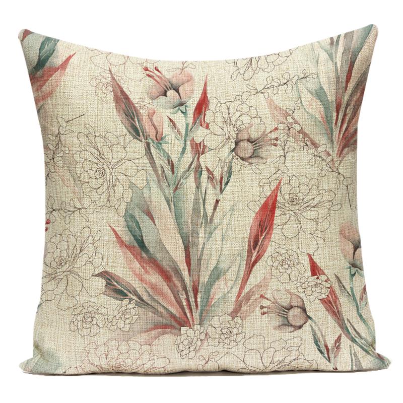 Decorative Throw Pillows Case Purple Lavender Flower Polyester Pillow Cushion Cover for Sofa Home Living Room Decoration