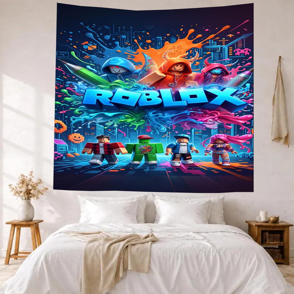 Roblox Vægdekoration Vægtæppe Kunst Til Kæledyrs Mindesmærke Fødselsdag Bryllupsfest Baggrund Familiegave