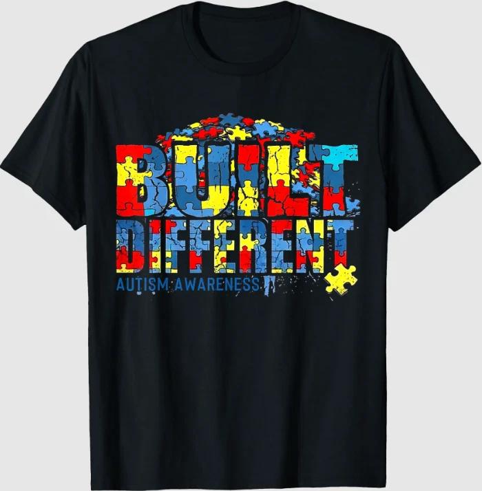 Built Different Autism Awareness T-Shirt 4XL