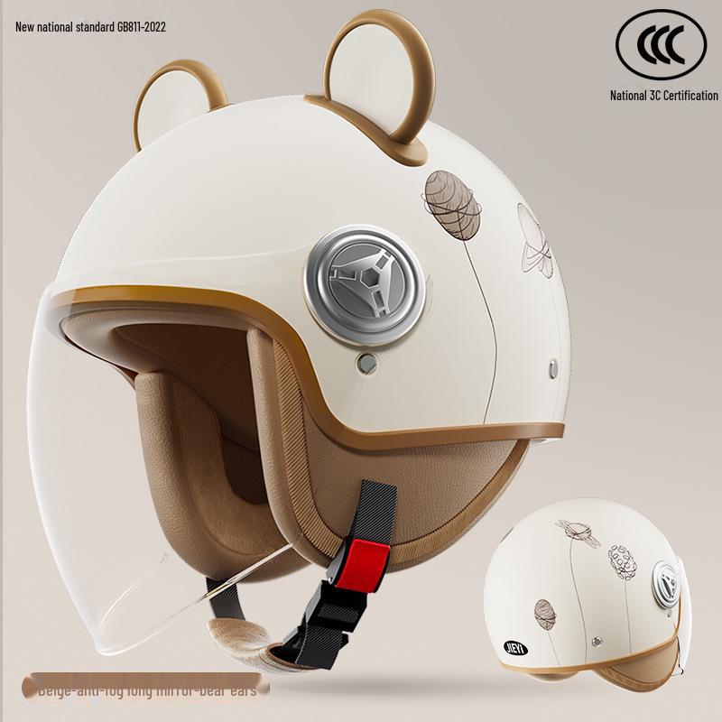 "Universal Retro Gray Motorcycle Helmet, 3C Certified for All Seasons"
