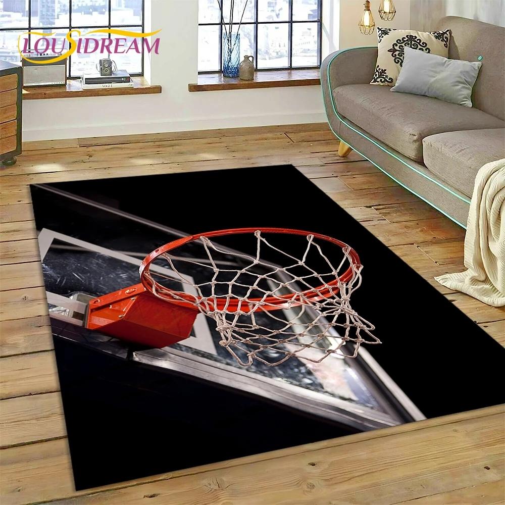 Rama boiska do koszykówki Dywan z kreskówek do sypialni, salonu, dekoracji sofy, duża dekoracja podłogi dla dzieci
