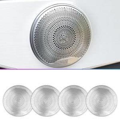 Door Speaker Covers for and Stylish Stainless Matte Set of 4 Mercedes-Benz Mercedes-Benz C/GLC-Class (2015-2021) E-Class (2016-2022), Steel, Silver,
