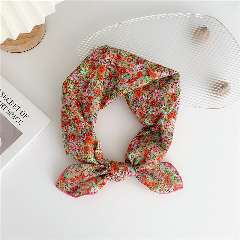 Approx 55cm Cotton Linen Square Scarf Neckerchief Spring Autumn Scarves Neck Scarf Turban Bandanas Headband Decoration for Women