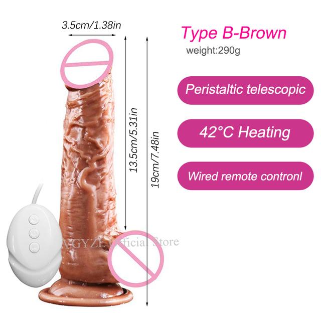Heating Realistic Thrusting Big Dildo Vibrator Soft Huge Big Dick Penis For Woman Man G Spot Vagina Anus Masturbator Sex Toys