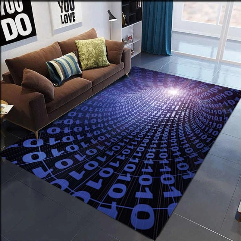 Living Room Carpet 3D Visual Vortex Personalized Fun Rug Living Room Bedroom Dining Room Non Slip Mat Home Decoration