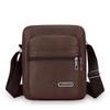 Casual PU Leather Crossbody Bag For Men Solid Color Large Capacity Shoulder Bag Multi-pocket Zipper Business Messenger Bag