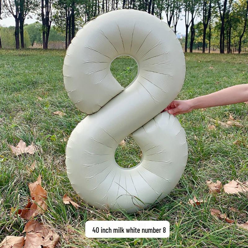 Large Milk White Number Balloons (32/40 inch) – Ideal for Kids' Birthday Parties and Outdoor Photo Props