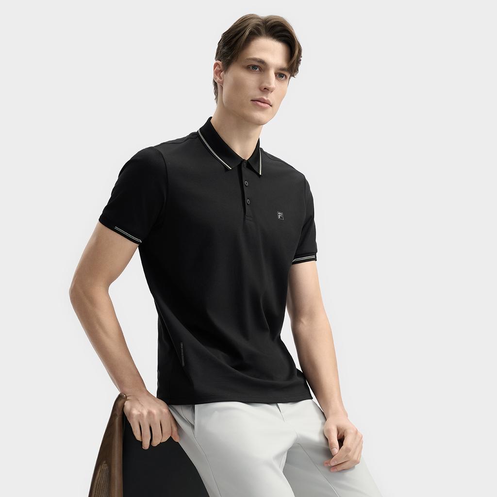 New FILA WHITE Polo Shirt Men's Jet Black F11M523105FBK