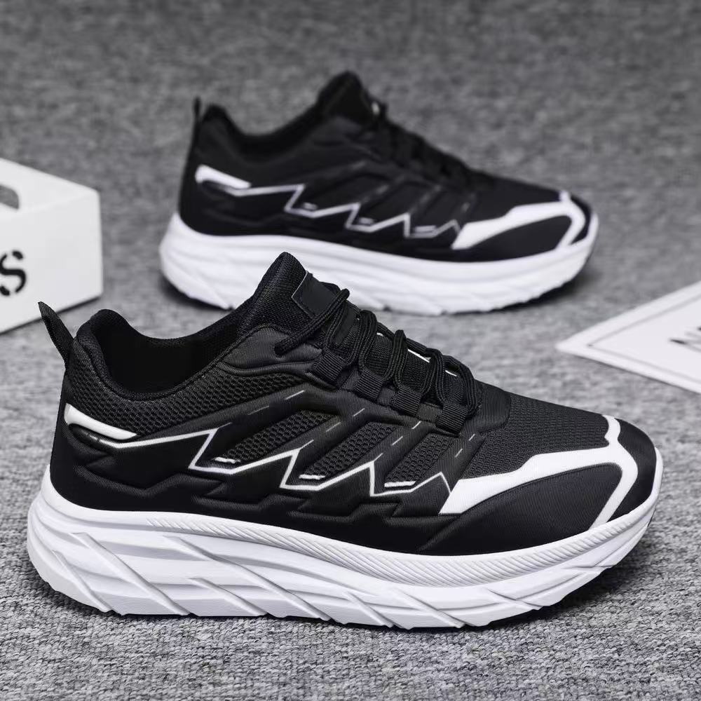 Men's Shoes Fashionable Sports Shoes Driving Trendy Low-top Straps Running Shoes Thick Sole Round Toe Versatile and Versatile