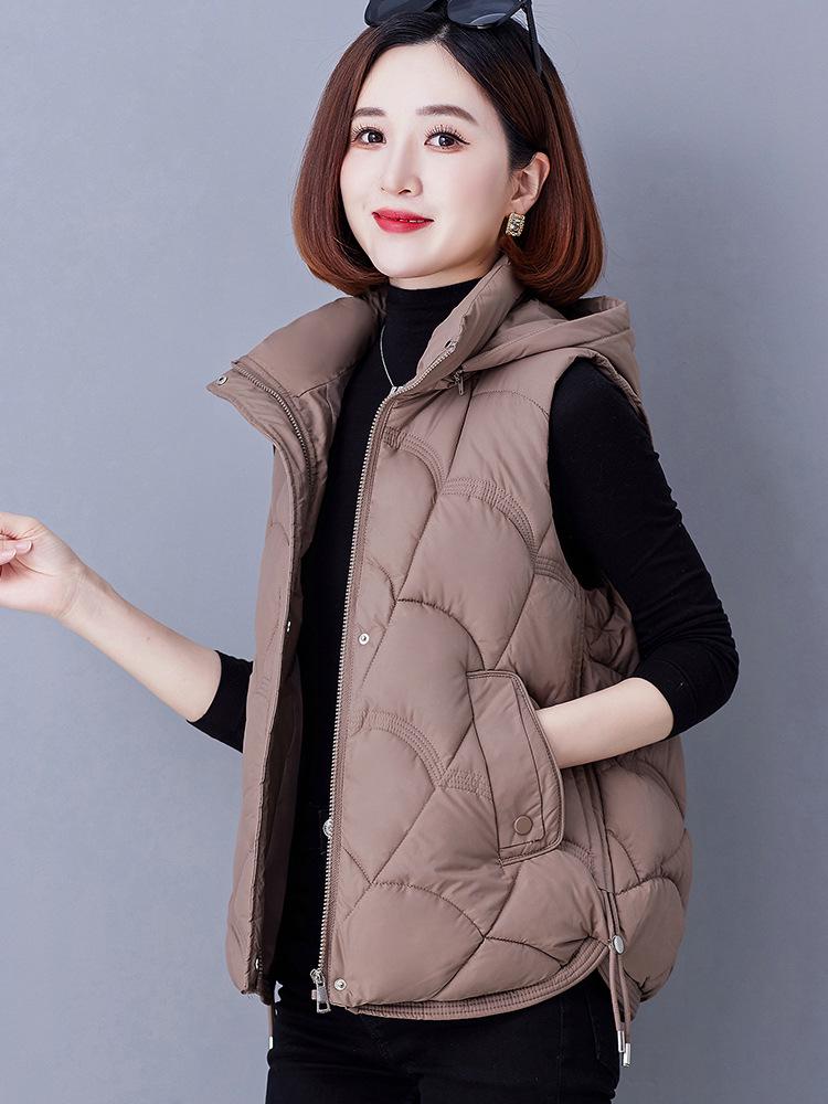 Women's Lightweight Warm Down Cotton Gilet - Autumn/Winter 2025 Style, Plus Size, Loose Fit for Middle-aged Mothers