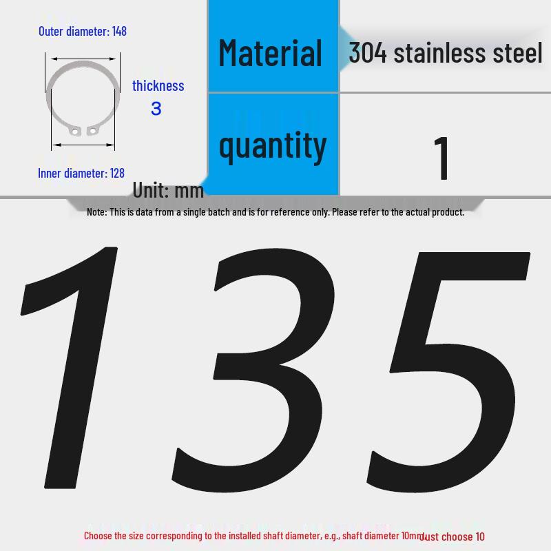 304 Stainless Steel Snap Ring for 3-200 Bearing
