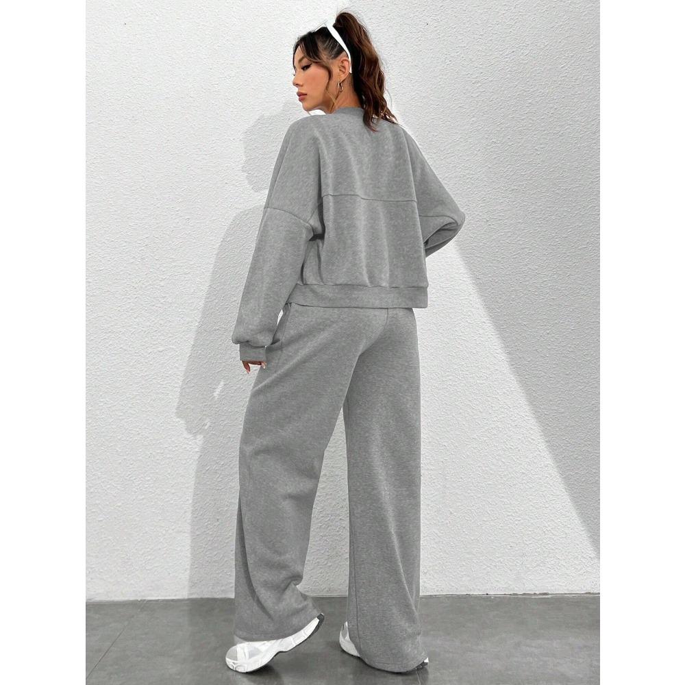 **Women 2 Piece Sweatshirt Set Zip Up Cardigan Long Pants Casual Fashion Spring Fall Outfit**