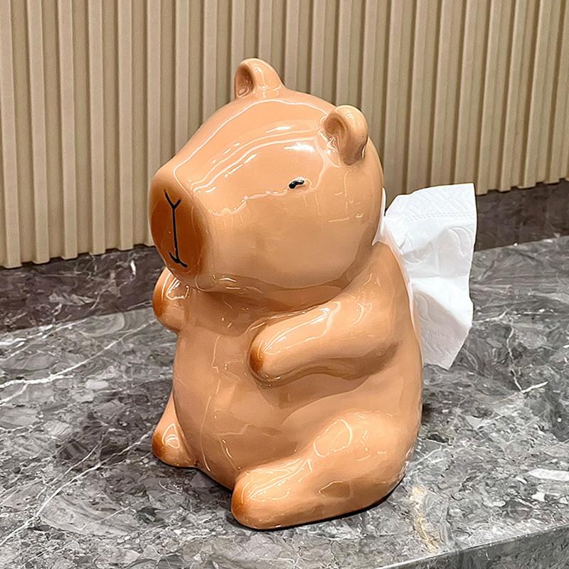 Cute Capybara Tissue Box Nordic Kitchen Animal Tissue Box Decoration Creative Ceramic Tissue Organizer Home Decor Accessories
