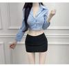 Trendy Women's Slimming Sexy Bust-Enhancing Long-Sleeve Cropped Shirt