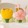 Flower Pen Holder Ceramic Desktop Decoration Cute Girl Desk Office Storage Box Stationery Shelf Storage Tank