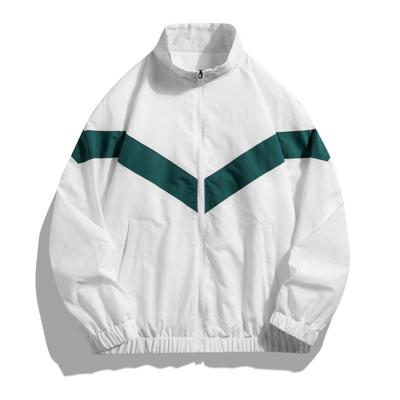 Jaqueta de Primavera/ Top Esportivo Juvenil Masculino Jaqueta Casual Color Block com Gola Alta