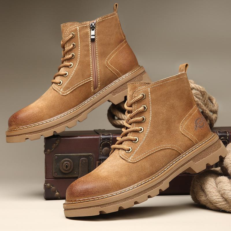 Martin boots men's casual high-top men's shoes outdoor mountaineering tooling fashion thick-soled heightening boots