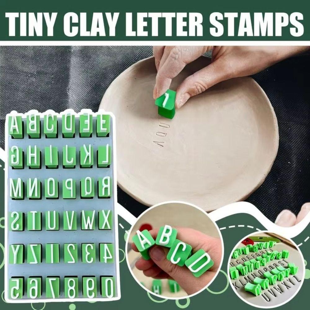 Embossing Alphabet Clay Seal Uppercase Letter Plastic Alphabet Stamps  Craft Supplies