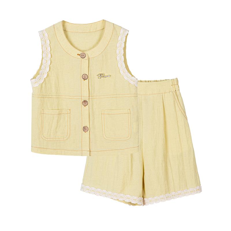 

Girls Lace Trim Vest & Shorts Set 150