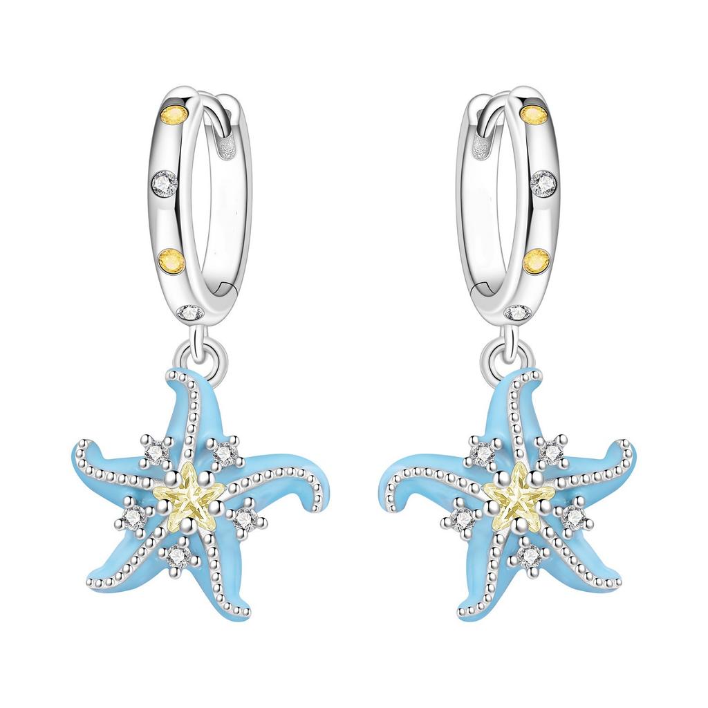 Cute Marine Animal Earrings Dolphin Turtle Shell Cat Design Stud Dangle Hoop Earrings For Women Girls