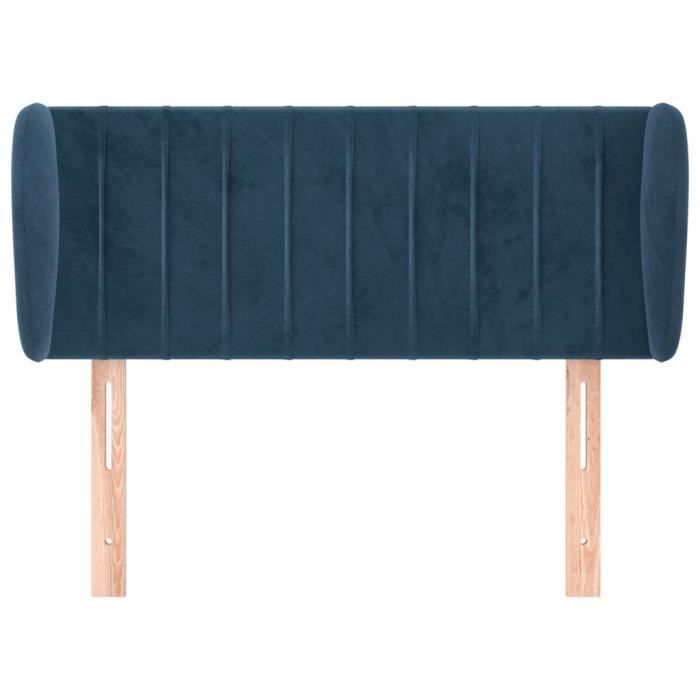 VidaXL Tête de lit avec oreilles Bleu foncé 103x23x78-88 cm Velours3117428