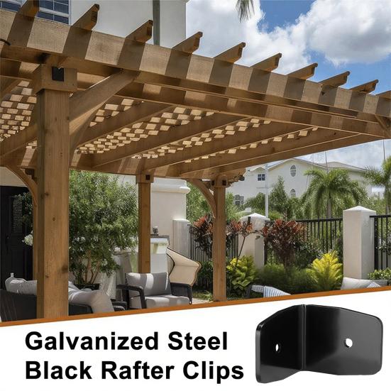 12 Sets Rafter Clips Joists with 24 Screws 2-inch Size Rust-Resistant Robust Rafter Clips for DIY Projects Fences Railings