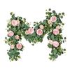 180cm Artificial Flower Vine with Camellia Rose Design Decorative Flower Garland for Wedding Arch Party Wall Backdrop Decoration